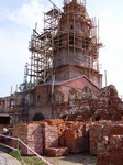 Возводится колокольня храма в честь святого Михаила Малеина в Островоезерском монастыре в Ворсме.