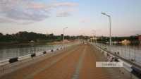 Понтонный мост на реке Оке возле города  Павлово